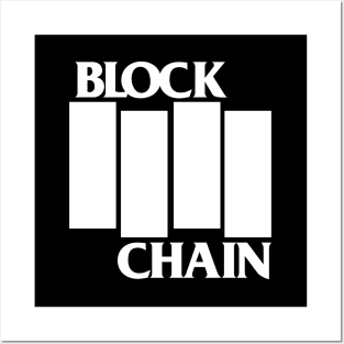 BLOCKCHAIN-WHITE Posters and Art